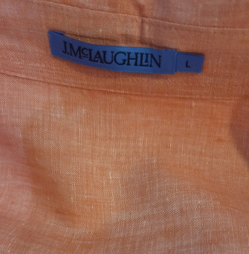 Women's J. McLaughlin Coral Rose Britt Linen Blouse, Size L - Picture 2 of 14